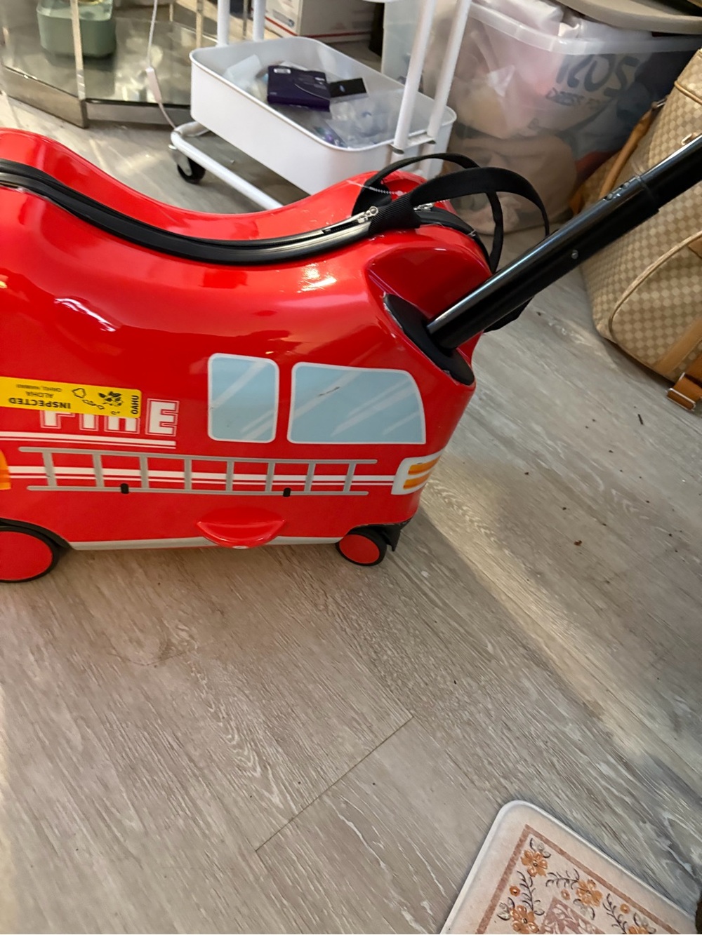 Red Fire Truck Ride-On Suitcase for Kids - Brand Unknown